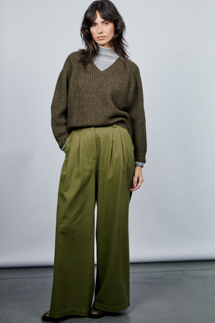Cotton Twil Pants Groen